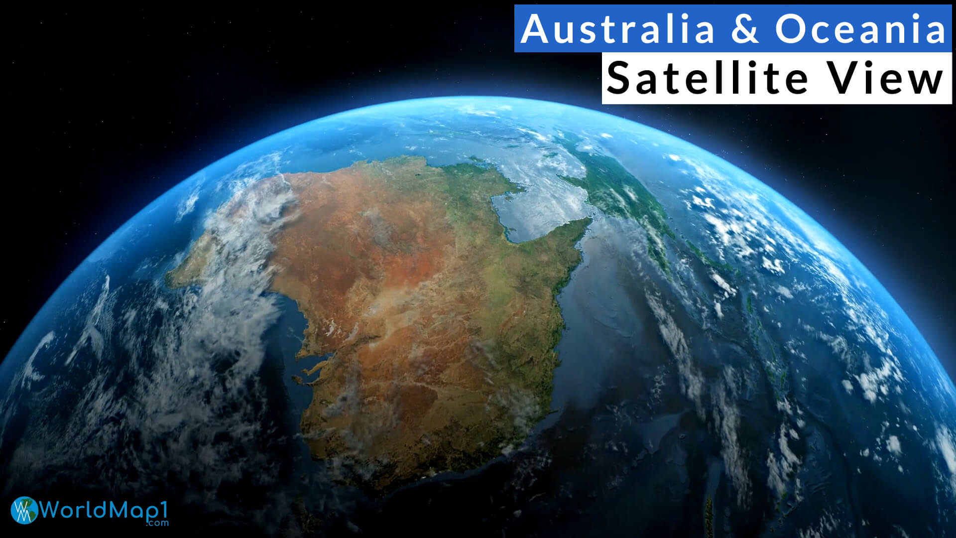 Australia and Oceania Satellite View Day Time